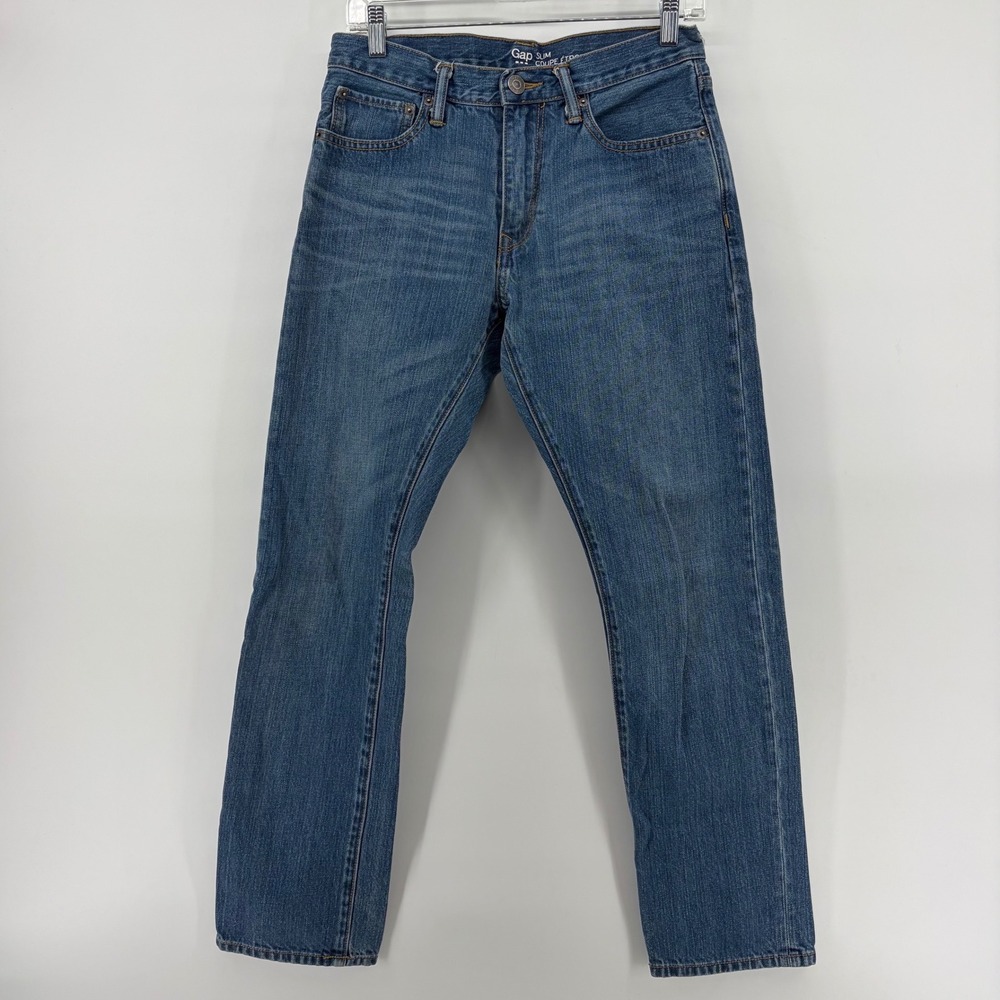 Gap Slim Fit Men Blue Denim Jeans 29x27 Dark Wash 100% Cotton 613261-00